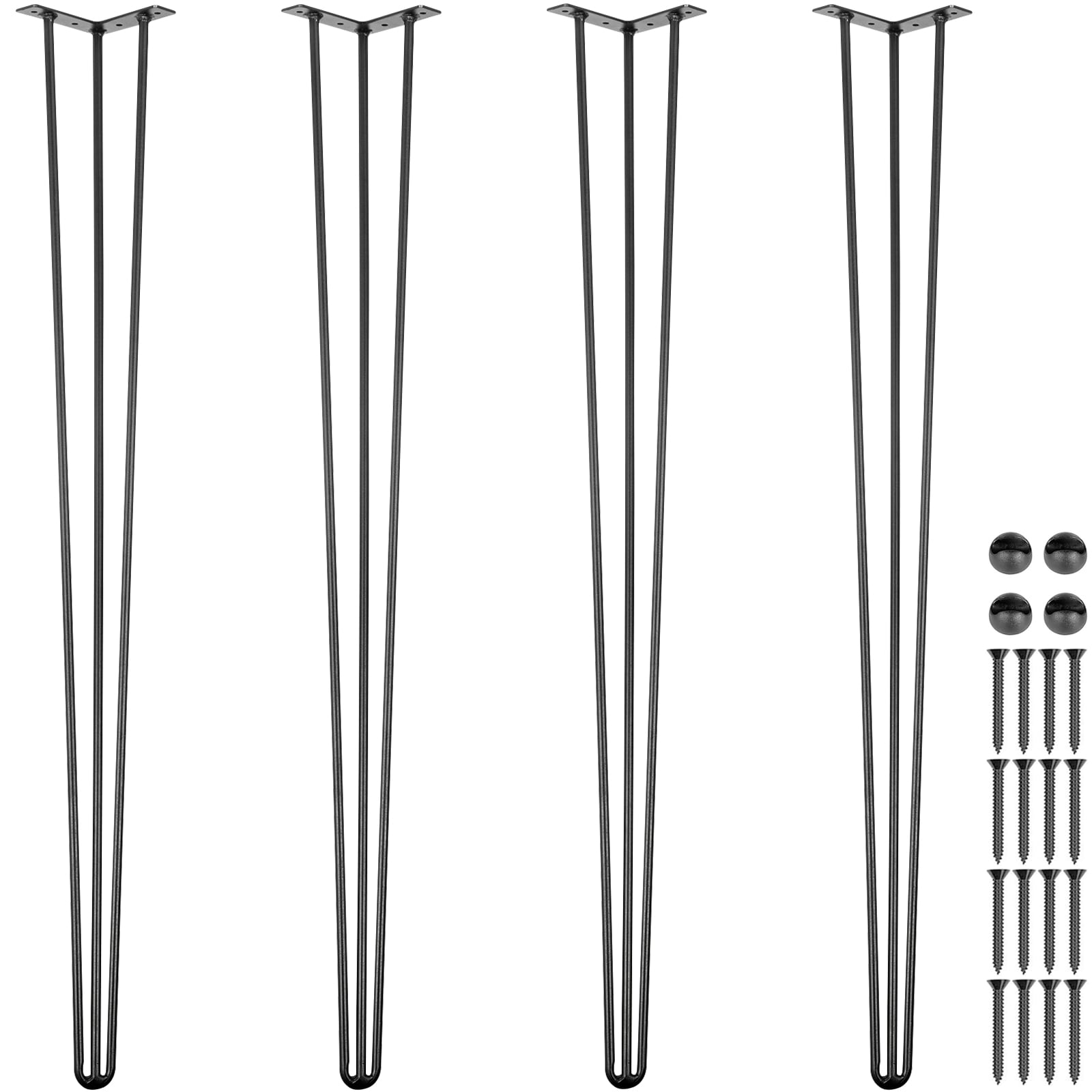 Hairpin Table Legs 36" Black Set Of 4 Desk Legs 880lbs Load Capacity Hairpin Desk Legs 3 Rods For Bench Desk Dining End Table Chairs Carbon Steel DIY Heavy Duty Furniture Legs_maomaolike.com